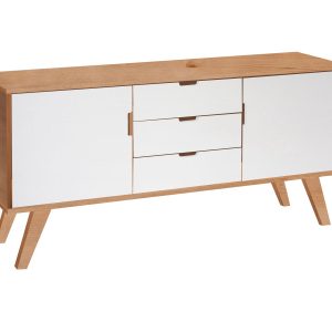 Komoda Malmo II drewniana, kolor dębowy i bielony 572054 Komoda Malmo II drewniana, kolor dębowy i bielony 572054