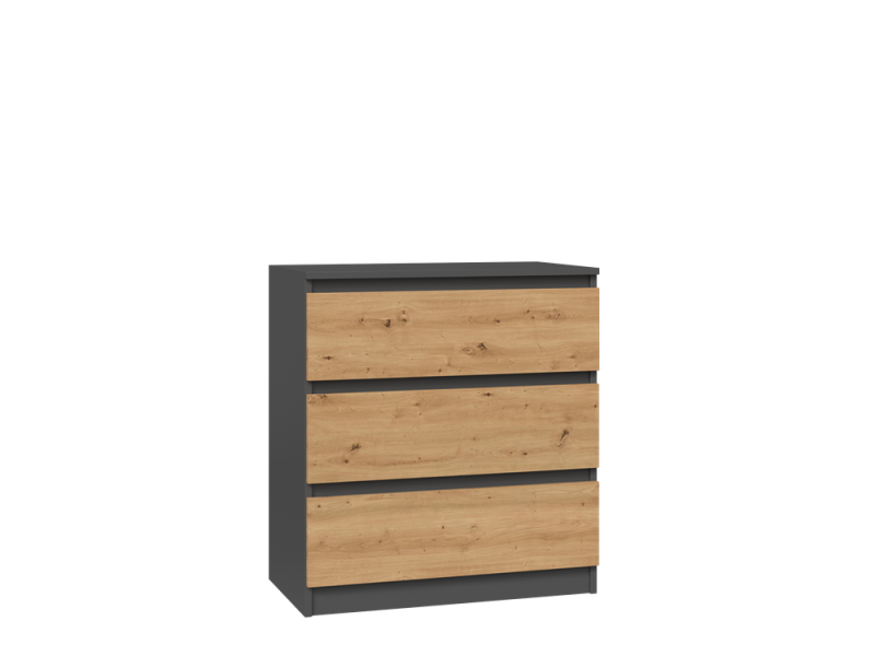 Komoda Malwa M3 ANTRACYT ARTISAN trzy pojemne szuflady 943860