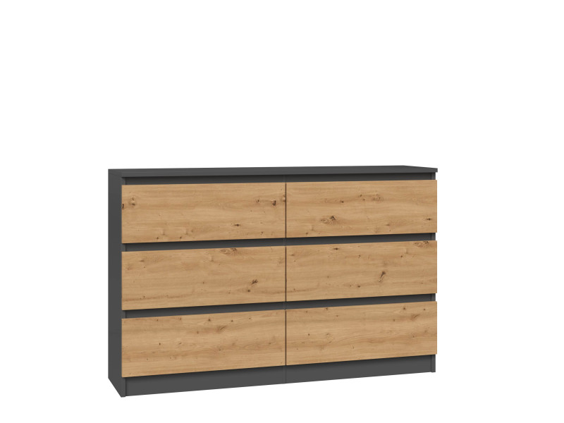 Komoda Malwa M6 120 - antracyt / dąb artisan 96242