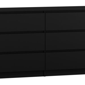 Komoda Malwa szafka 6 szuflad M6 120 czerń 96233 Komoda Malwa szafka 6 szuflad M6 120 czerń 96233