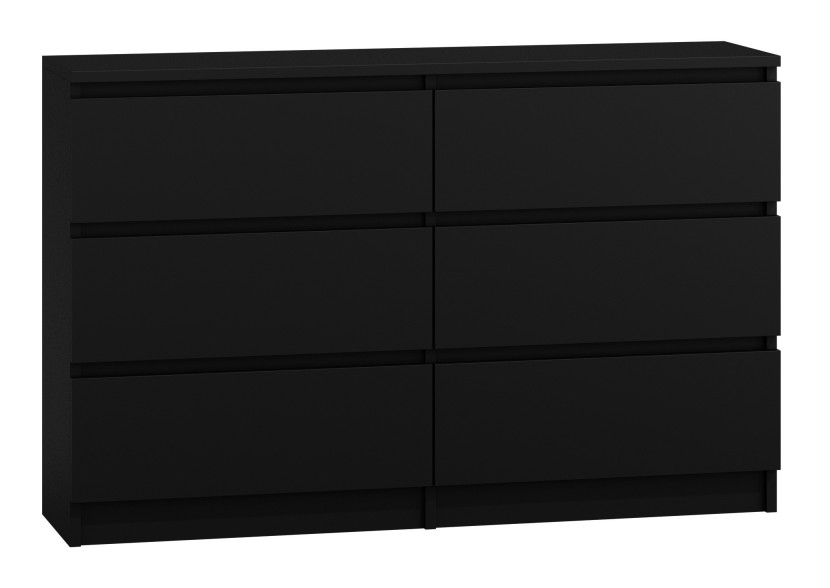 Komoda Malwa szafka 6 szuflad M6 120 czerń 96233
