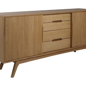 Komoda Marte 180 cm z 2 drzwiami i 4 szufladami dąb naturalny 49317 Komoda Marte 180 cm z 2 drzwiami i 4 szufladami dąb naturalny 49317