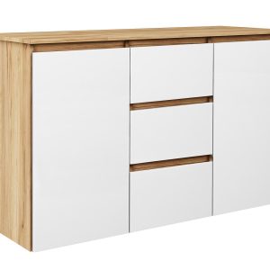 Komoda Megan 120 K3 Dąb Craft Złoty / Biały 120X45X75 Cm 940949