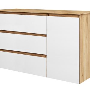 Komoda Megan 120 K5 Dąb Craft Złoty / Biały 120X45X75 Cm 940189