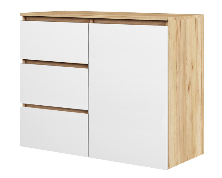 Komoda Megan 90 K2 Dąb Craft Złoty / Biały 90X45X75 Cm 940158