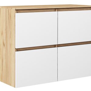 Komoda Megan 90 K4 Dąb Craft Złoty / Biały 90X45X75 Cm 940725