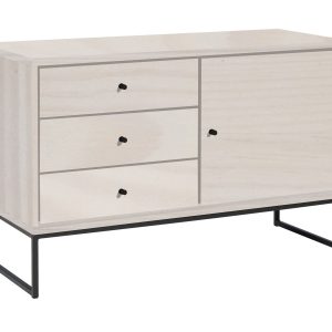 Komoda Megan loft III drewno i metal, kolor bielony 683361