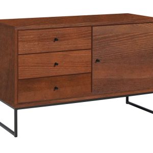 Komoda Megan loft III drewno i metal, kolor kasztan 683357