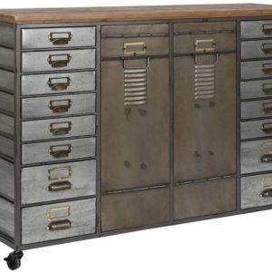 Komoda metalowa loftowa 16 szuflad 123 cm 229032 Komoda metalowa loftowa 16 szuflad 123 cm 229032