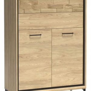 Komoda MILAN 120 cm dąb wysoka pojemna szuflady drzwi ozdobny panel nogi 834259 Komoda MILAN 120 cm dąb wysoka pojemna szuflady drzwi ozdobny panel nogi 834259