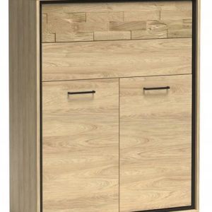 Komoda MILAN 120 cm dąb wysoka pojemna szuflady drzwi ozdobny panel 834261 Komoda MILAN 120 cm dąb wysoka pojemna szuflady drzwi ozdobny panel 834261