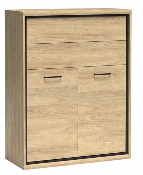 Komoda MILAN 120 cm dąb wysoka pojemna szuflady drzwi 834244