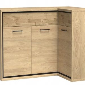 Komoda MILAN 127 cm dąb hikora ozdobny panel szuflady drzwi wstawka 834249 Komoda MILAN 127 cm dąb hikora ozdobny panel szuflady drzwi wstawka 834249