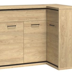 Komoda MILAN 127 cm dąb narożna pojemna szuflady drzwi 834252 Komoda MILAN 127 cm dąb narożna pojemna szuflady drzwi 834252