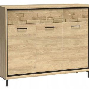 Komoda MILAN 135 cm duża pojemna szuflady ozdobny panel metalowe nogi 834245 Komoda MILAN 135 cm duża pojemna szuflady ozdobny panel metalowe nogi 834245