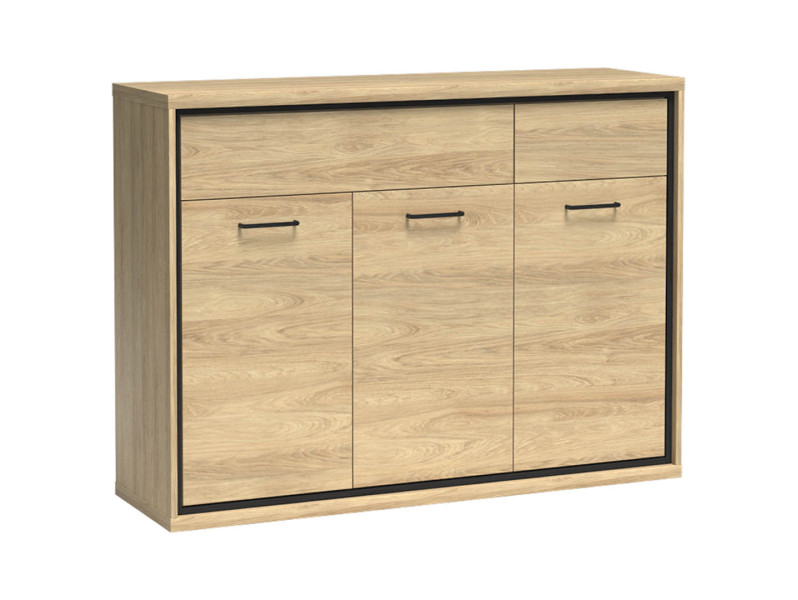 Komoda MILAN 135 cm Hikora 2 Szuflady 3 Drzwi Nowoczesna Industrialna 136053
