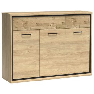 Komoda MILAN 135 cm Hikora 2 Szuflady 3 Drzwi Panel Dębowy Nowoczesna 136054 Komoda MILAN 135 cm Hikora 2 Szuflady 3 Drzwi Panel Dębowy Nowoczesna 136054