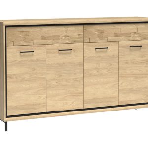 Komoda MILAN 177 cm Hikora Panel Dąb 4D 2S Metalowe Nogi Nowoczesna 136060 Komoda MILAN 177 cm Hikora Panel Dąb 4D 2S Metalowe Nogi Nowoczesna 136060