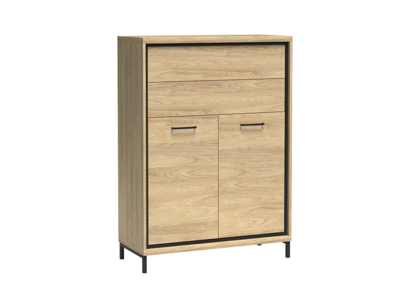 Komoda MILAN 92 cm Hikora 2 Szuflady Szafka Nóżki Metalowe Loftowa 136051