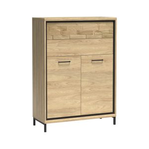 Komoda MILAN 92 cm Hikora Dąb 2 Szuflady Szafka Panel Nóżki Metalowe 136052 Komoda MILAN 92 cm Hikora Dąb 2 Szuflady Szafka Panel Nóżki Metalowe 136052