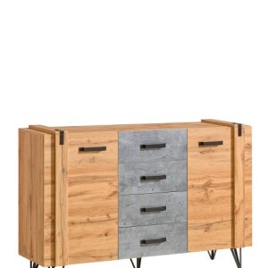 Komoda MILENIUM 5 w kolorze dąb wotan/beton milenium 682378 Komoda MILENIUM 5 w kolorze dąb wotan/beton milenium 682378
