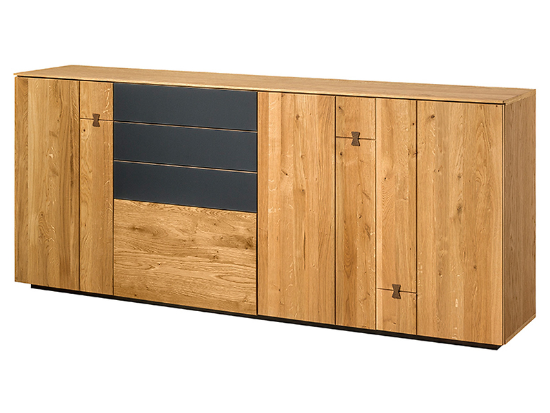 Komoda Minura 195 cm z 3 drzwiami i 4 szufladami dąb naturalny sękaty 814282