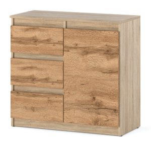 Komoda młodzieżowa 3 szuflady do sypialni 80cm sonoma wotan 376126 Komoda młodzieżowa 3 szuflady do sypialni 80cm sonoma wotan 376126