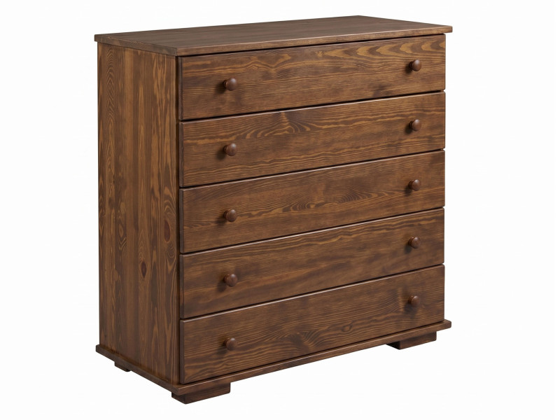 Komoda Modern IV drewniana 5 szuflad, kolor brązowy 1053559