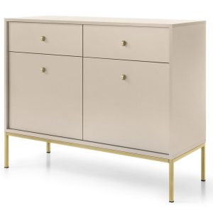 Komoda MONAKO do salonu MKSZ104 beż + stelaż złoty 309849 Komoda MONAKO do salonu MKSZ104 beż + stelaż złoty 309849
