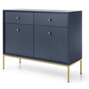 Komoda MONAKO do salonu MKSZ104 granat + stelaż złoty 309847 Komoda MONAKO do salonu MKSZ104 granat + stelaż złoty 309847