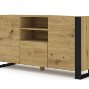Komoda MONDI 158 cm dąb artisan czarna stojąca 240119 Komoda MONDI 158 cm dąb artisan czarna stojąca 240119