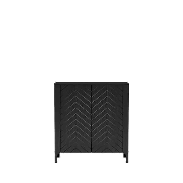 Komoda MONZA 2 w czarnym kolorze z wzorem jodełki 516574