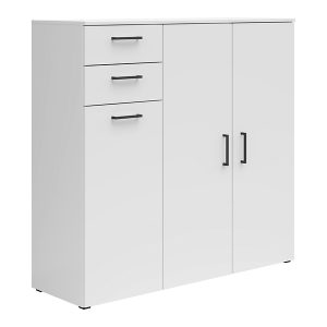 Komoda MultiDo 120 cm z 3 drzwiami i 2 szufladami biała 292543 Komoda MultiDo 120 cm z 3 drzwiami i 2 szufladami biała 292543