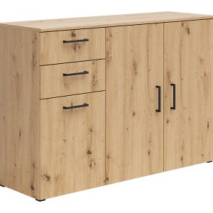 Komoda MultiDo 120 cm z 3 drzwiami i 2 szufladami dąb artisan 292547 Komoda MultiDo 120 cm z 3 drzwiami i 2 szufladami dąb artisan 292547