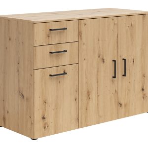 Komoda MultiDo 120 cm z 3 drzwiami i 2 szufladami dąb artisan 292549 Komoda MultiDo 120 cm z 3 drzwiami i 2 szufladami dąb artisan 292549