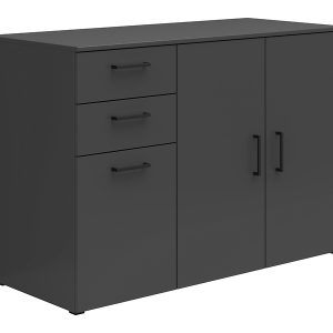Komoda MultiDo 120 cm z 3 drzwiami i 2 szufladami grafitowa 292550 Komoda MultiDo 120 cm z 3 drzwiami i 2 szufladami grafitowa 292550