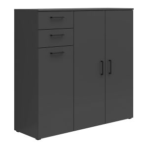 Komoda MultiDo 120 cm z 3 drzwiami i 2 szufladami grafitowa 292545 Komoda MultiDo 120 cm z 3 drzwiami i 2 szufladami grafitowa 292545