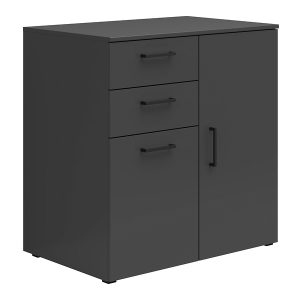 Komoda MultiDo 80 cm z 2 drzwiami i 2 szufladami grafitowa 292542 Komoda MultiDo 80 cm z 2 drzwiami i 2 szufladami grafitowa 292542