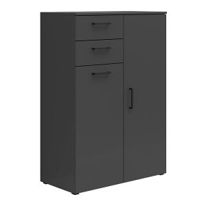 Komoda MultiDo 80 cm z 2 drzwiami i 2 szufladami grafitowa 292536 Komoda MultiDo 80 cm z 2 drzwiami i 2 szufladami grafitowa 292536