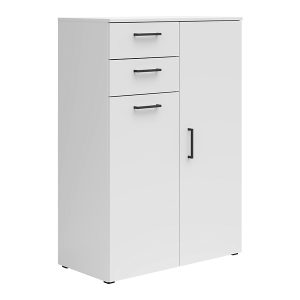 Komoda MultiDo z 2 drzwiami i 2 szufladami biała 292535 Komoda MultiDo z 2 drzwiami i 2 szufladami biała 292535