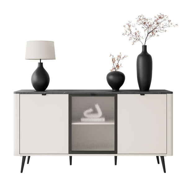 Komoda na nóżkach AUTUMN 2D1W z przeszklonym frontem 864705