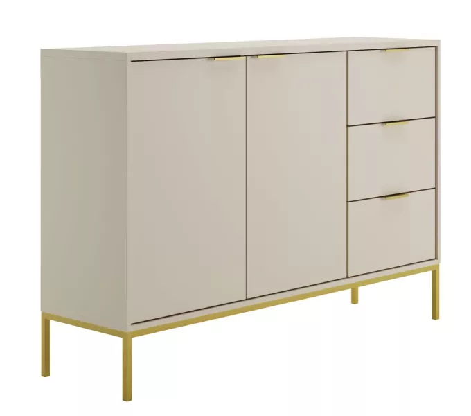 Komoda na nóżkach w stulu glamour kaszmir + złoty - Sarvon 692263