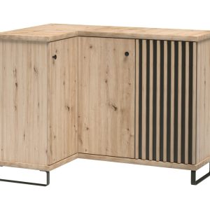 Komoda Narożna CALI C-12 z metalowymi nogami i lamelami dąb artisan 134792 Komoda Narożna CALI C-12 z metalowymi nogami i lamelami dąb artisan 134792