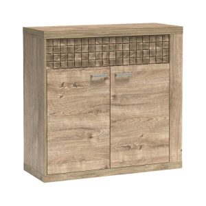 Komoda NATURAL DĄB RIBBECK 147 cm Szuflady Drzwi Drewno Stylowa 136107