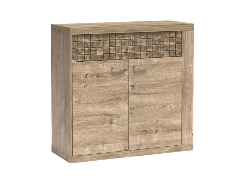 Komoda NATURAL DĄB RIBBECK 147 cm Szuflady Drzwi Drewno Stylowa 136107