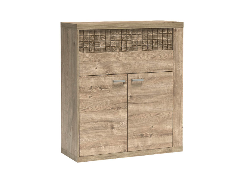 Komoda NATURAL DĄB RIBBECK Drewniana Wstawka Front Szuflady 102 cm 136106