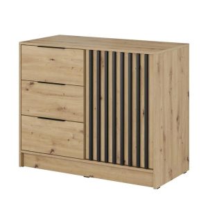 Komoda Nelly lamele 2D z szufladami dąb artisan 318447