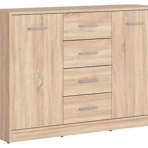 Komoda Nepo Plus 119 cm z 2 drzwiami i 4 szufladami dąb sonoma 29683