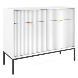 Komoda NEW do przedpokoju KSZ104 – biała + st. czarny 303185 Komoda NEW do przedpokoju KSZ104 – biała + st. czarny 303185