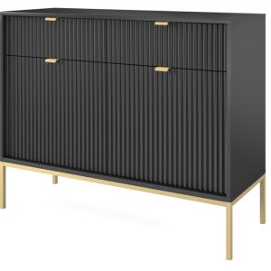 Komoda NEW do przedpokoju KSZ104 – czarna + st. złoty 310340 Komoda NEW do przedpokoju KSZ104 – czarna + st. złoty 310340